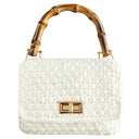 AIRMAIL Mini Crochet Handbag In White