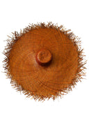 AMORA Oversized Woven Straw Hat in Burnt Caramel