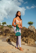 ARNOLDI JADE Hand-beaded Clutch Bag In Lush Green & Blue