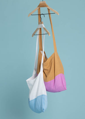 Farmers Market Bag - White & Sky Linen
