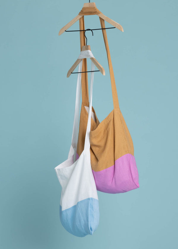 Farmers Market Bag - White & Sky Linen
