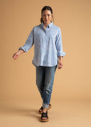 Good Boyfriend Shirt - Menswear Stripe Coastal Blue