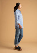 Good Boyfriend Shirt - Menswear Stripe Coastal Blue