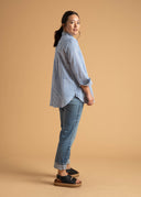 Good Boyfriend Shirt - Menswear Stripe Coastal Blue