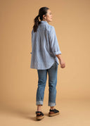 Good Boyfriend Shirt - Menswear Stripe Coastal Blue