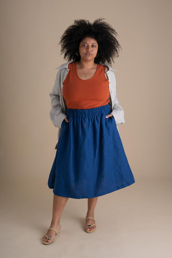 Evening Midi Skirt (Updated) in Kingfisher