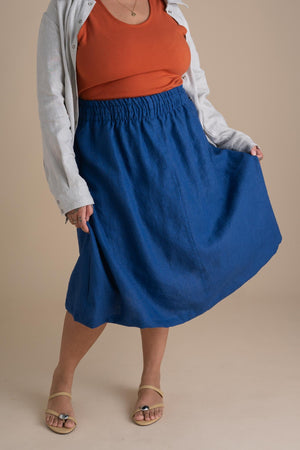 Evening Midi Skirt (Updated) in Kingfisher