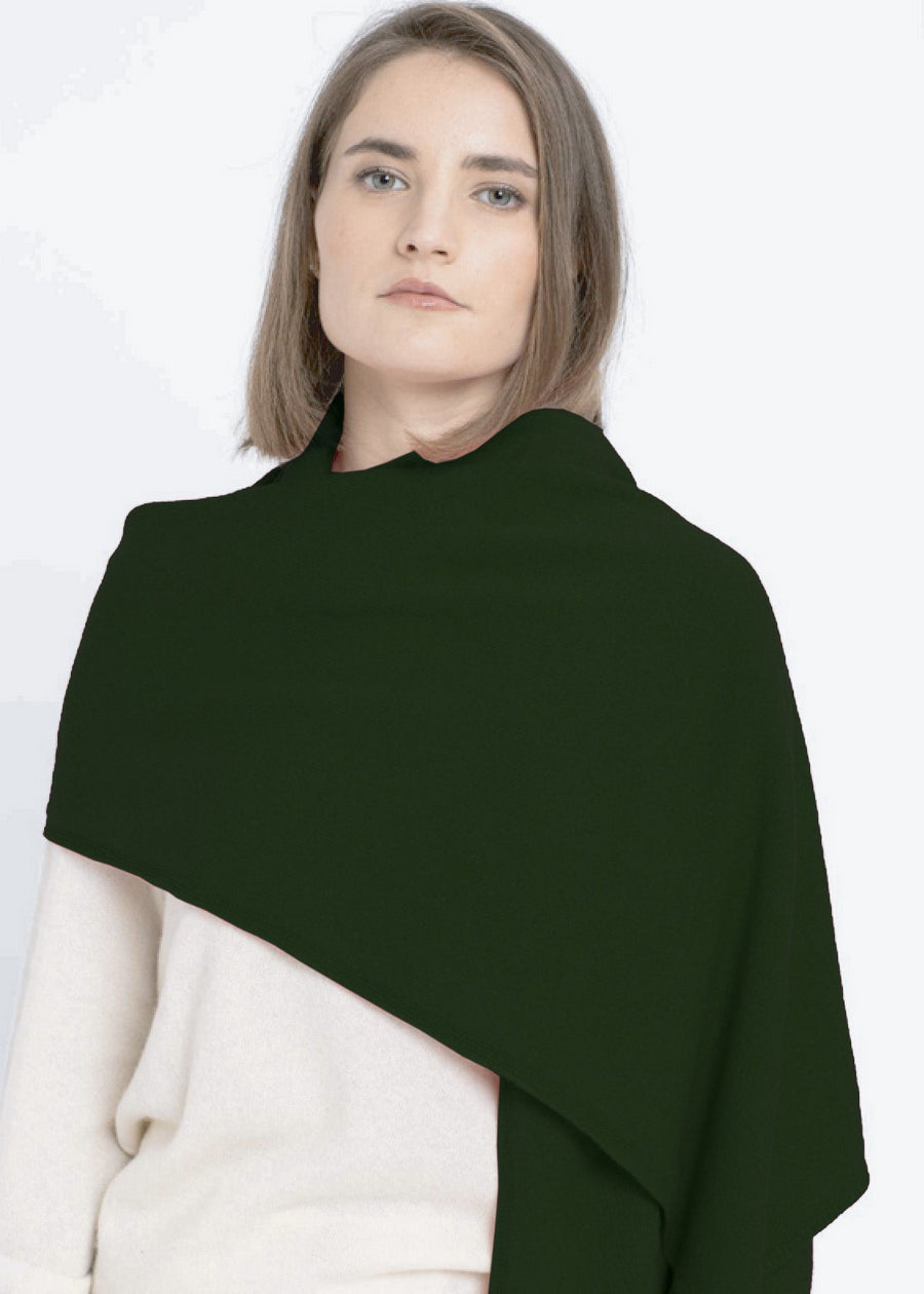 Bedford Recycled Cashmere Wrap Scarf - Dark Olive