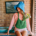 BLOOM Crochet Hat in Mosaic Blue