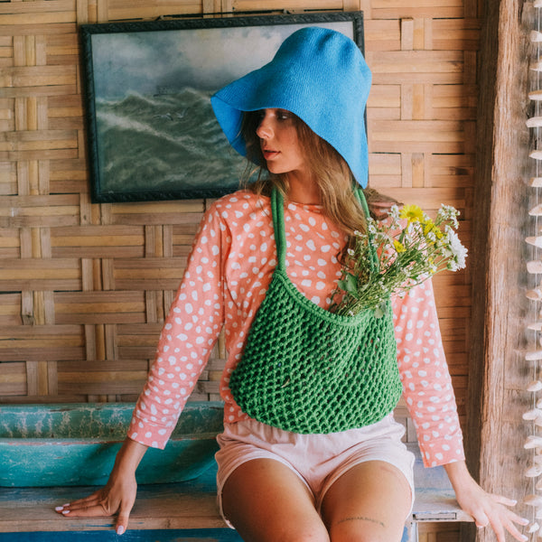 BLOOM Crochet Hat in Mosaic Blue