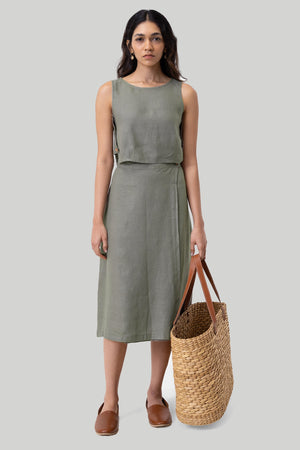Boxy Crop Top in Dark Green