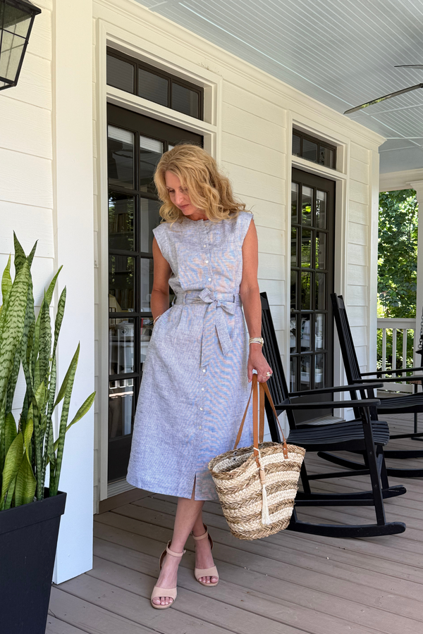 Back Cut Out Linen Dress