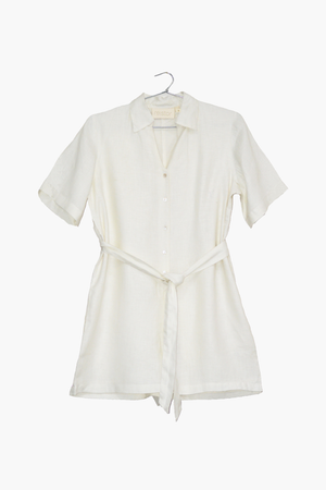 Barefoot in the Park Romper in Off-white
