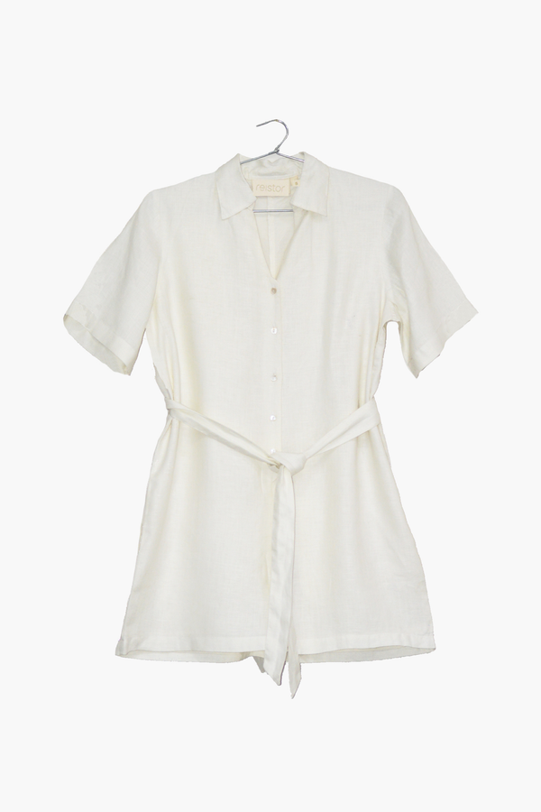 Barefoot in the Park Romper in Off-white
