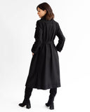 The Dearborn Long Wool Trench Coat - Black