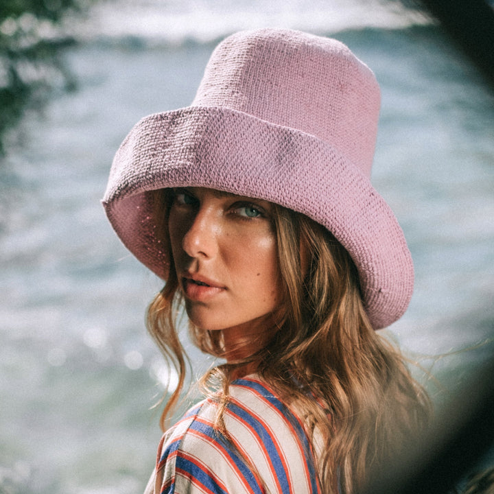 BLOOM Crochet Sun Hat In Lilac Purple