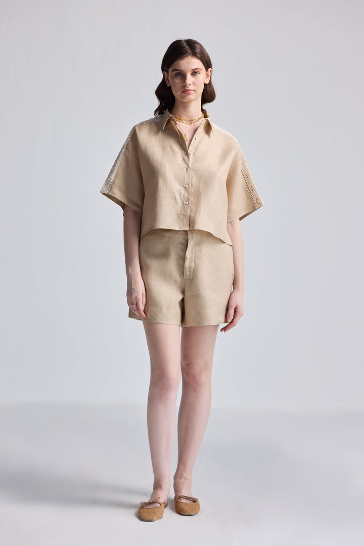 Boxy Shirt with Lace Set