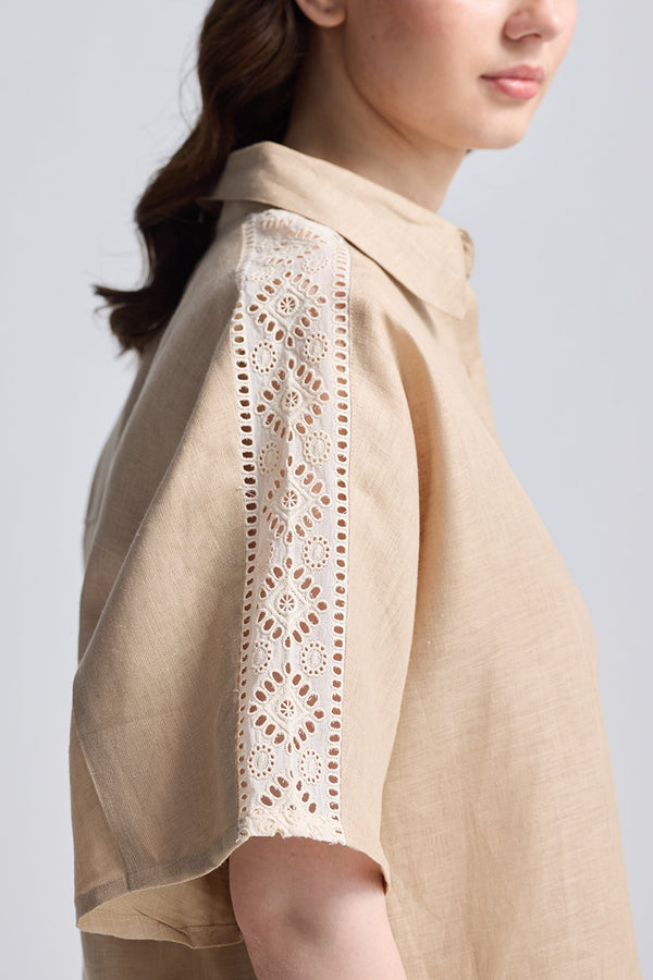 Boxy Shirt with Lace Set