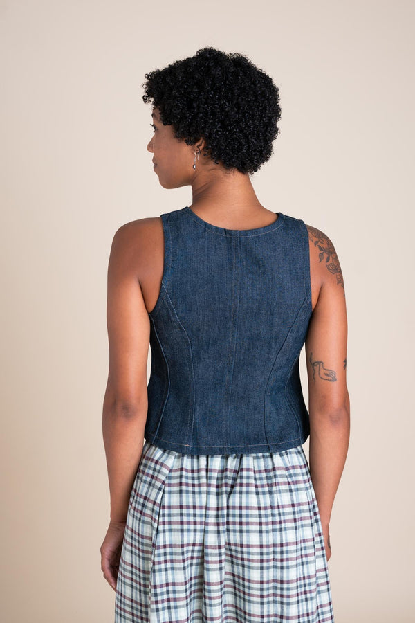 Katherine Vest (Updated) in Cone Denim