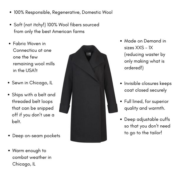 The Southport Wool Coat - Black