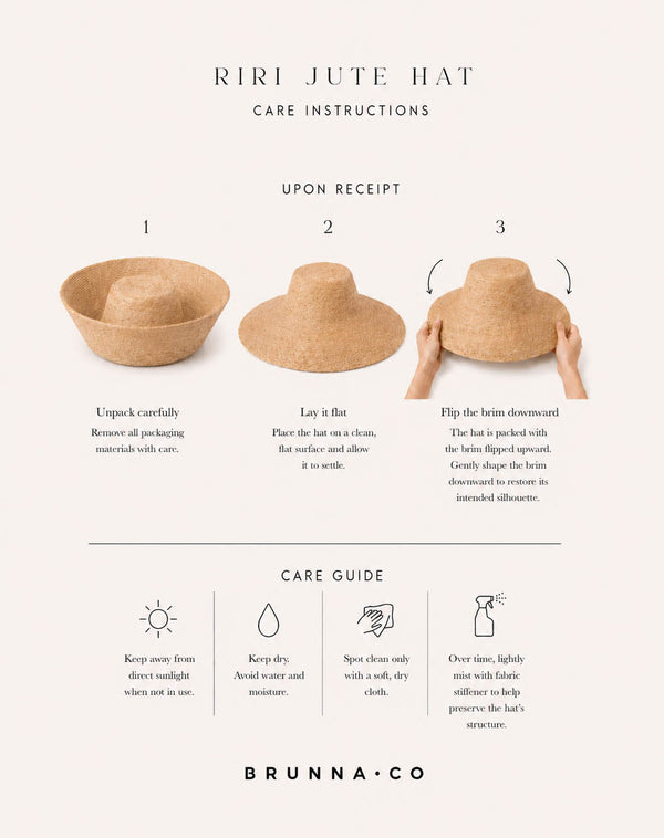RIRI DUO Jute Handwoven Straw Hat In Nude & Golden Yellow
