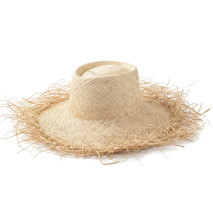 CATALINA Frayed Straw Hat In Nude