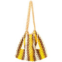 COLETTE Macrame Beach Bag In Yellow X Brown