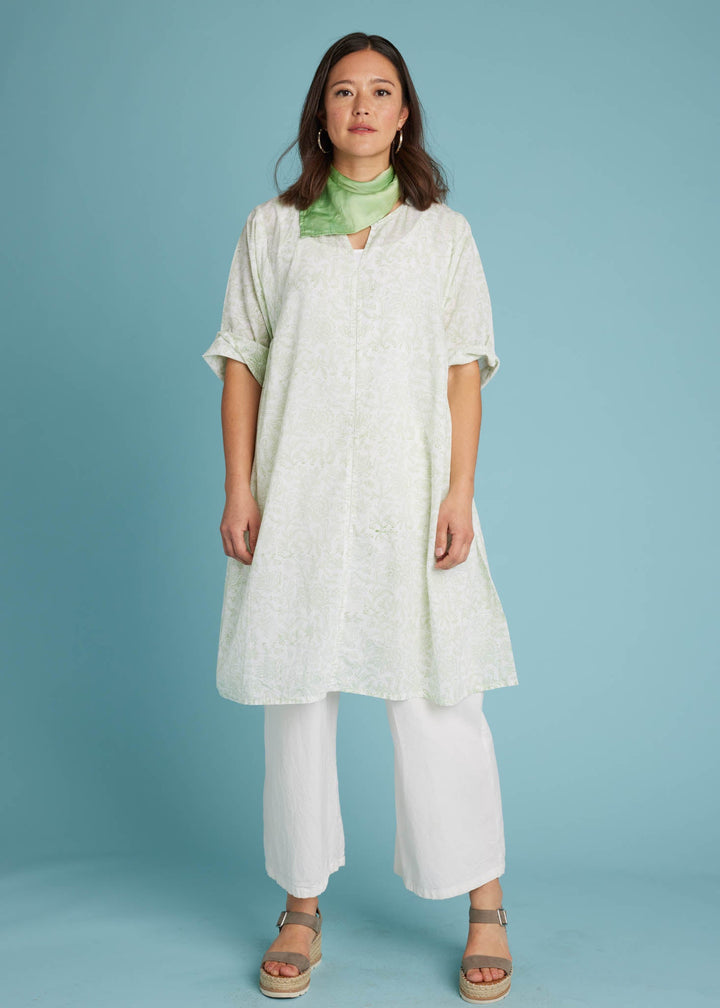 Sunshine Coast Caftan - Floral Toile Grass Green