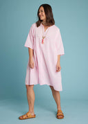 Sunshine Coast Caftan - Floral Toile Neon Pink