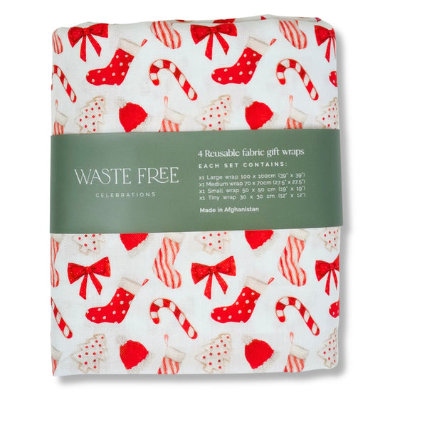 Christmas Cookies and Candy (4 Furoshiki Gift Wraps)