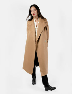 The Dearborn Long Wool Trench Coat - Camel