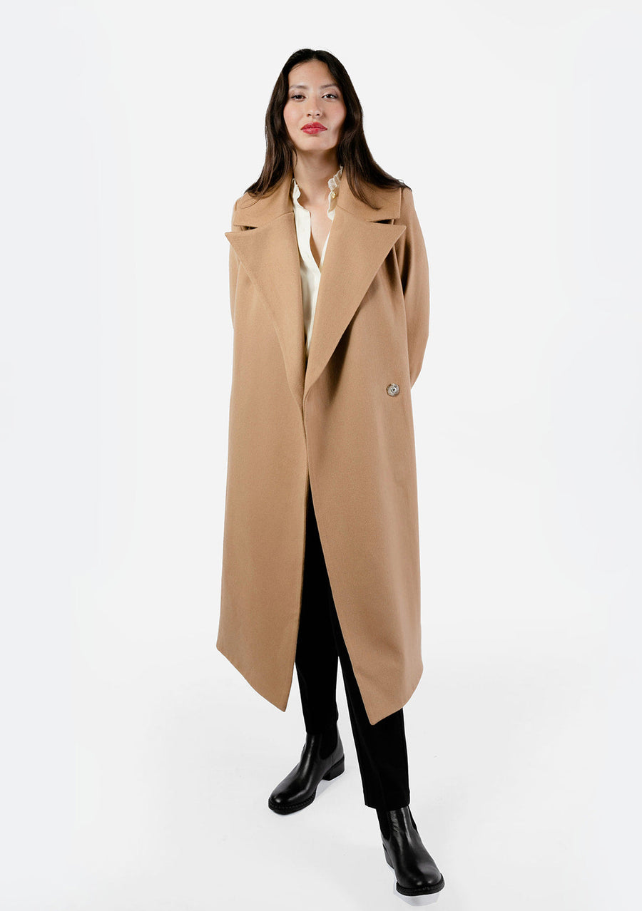 The Dearborn Long Wool Trench Coat - Camel