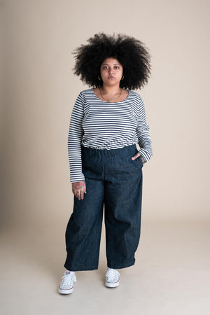 Crescent Moon Pants (Updated) in Cone Denim