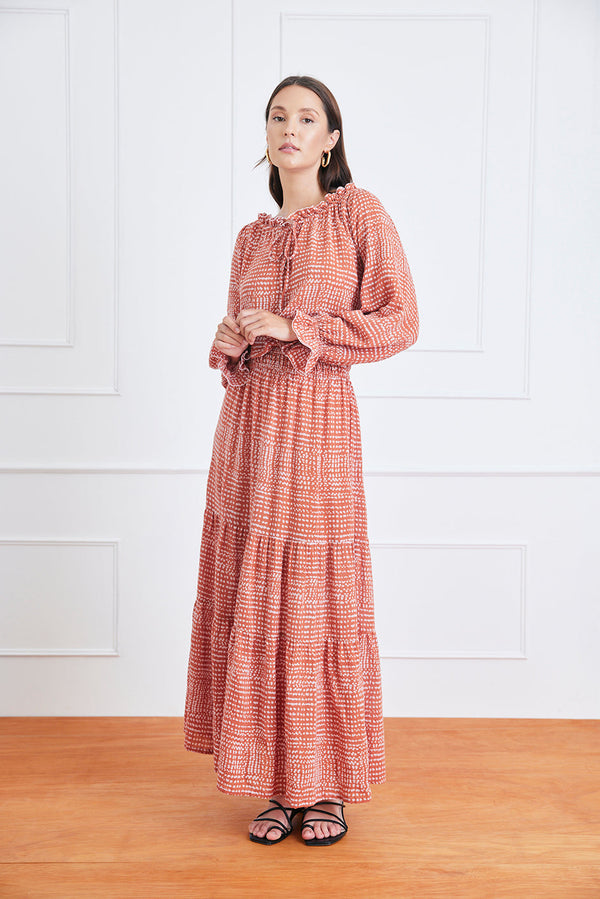 Esme Dress in Saffron Dot