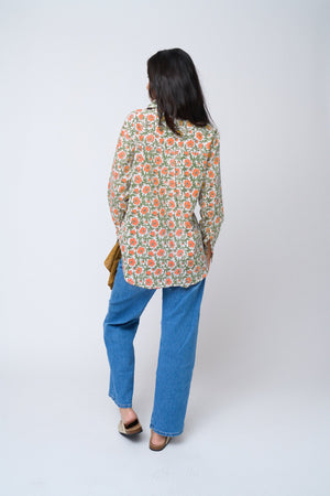 Good Boyfriend Shirt - Darlington Floral Papaya