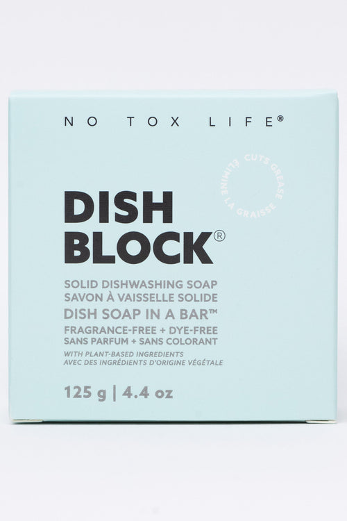 DISH BLOCK® solid dish soap - 4.4 oz (125g) bar - Fragrance Free - No Tox Life®