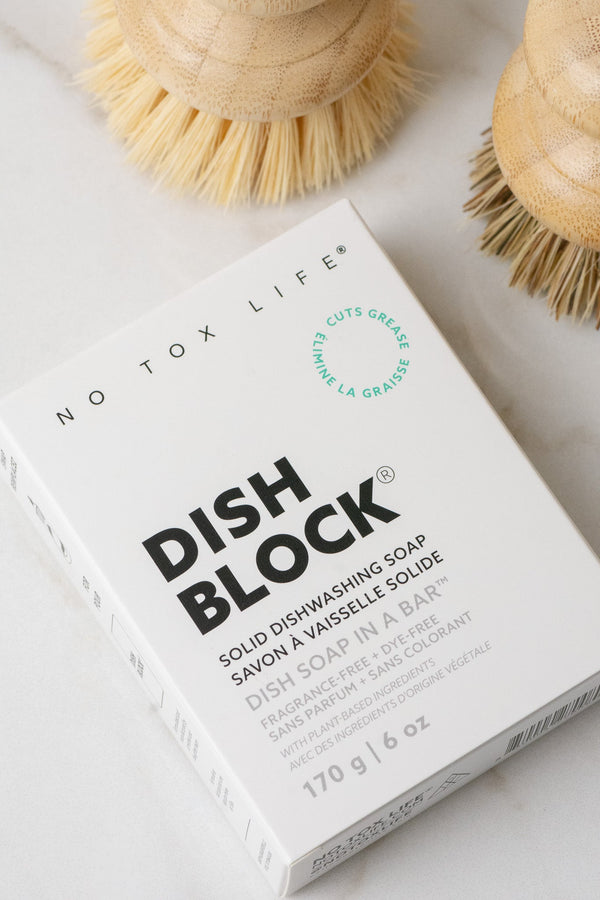 DISH BLOCK® solid dish soap - 6 oz (170g) bar - No Tox Life®