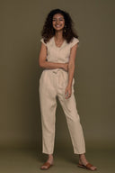 Evening Chai Jumpsuit in Neutral Beige