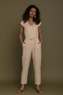 Evening Chai Jumpsuit in Neutral Beige