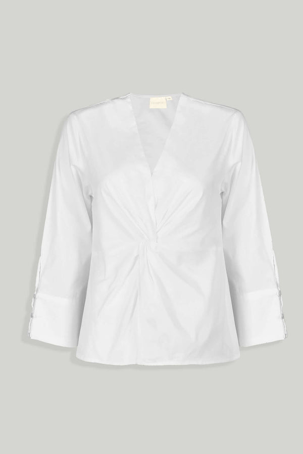 Front Twist Top in White