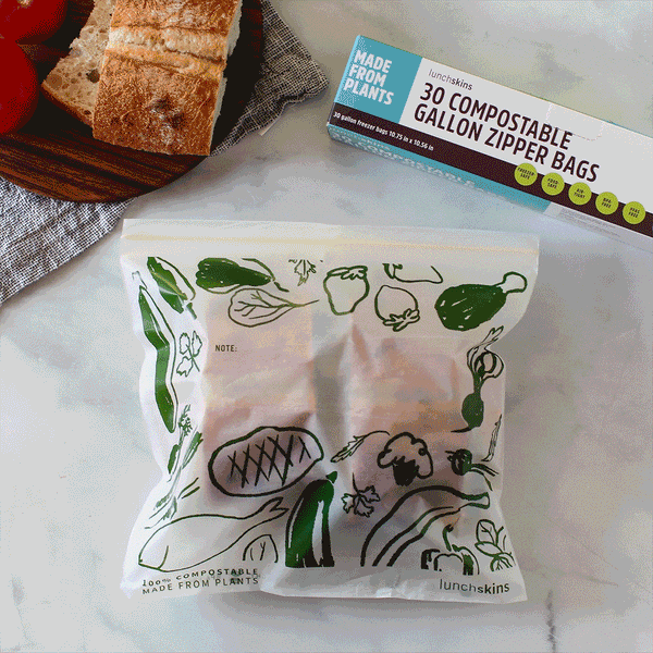 Ziptop Compostable Freezer-Safe Gallon Storage Bags