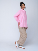 Good Boyfriend Shirt - Menswear Stripe Neon Pink