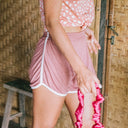 GIRL Seaside Runner Bamboo Shorts In Desert Rose