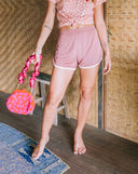 GIRL Seaside Runner Bamboo Shorts In Desert Rose