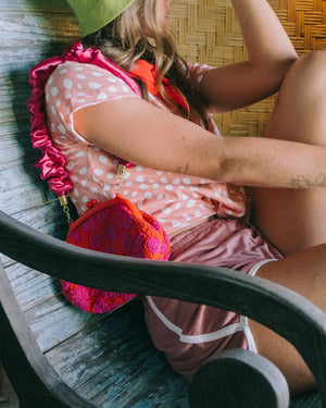 GIRL Seaside Runner Bamboo Shorts In Desert Rose