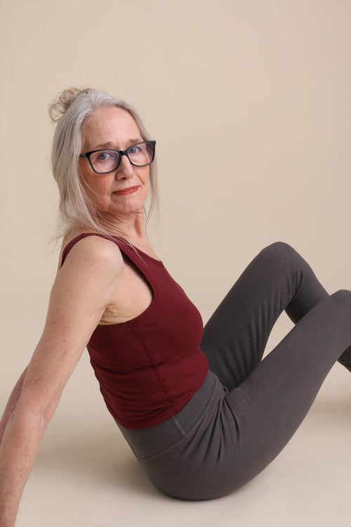 Yoga Crop Tank in Cranberry