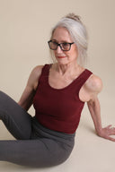 Yoga Crop Tank in Cranberry