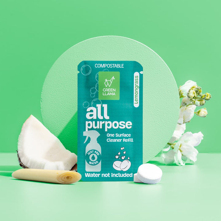 All-Purpose Spray Glass Bottle Cleaning Kit with Lemongrass Essential Oil