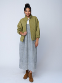 Hamptons Dress - Menswear Stripe Black