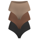 High Rise Thong 3 Pack [Dark Neutrals]